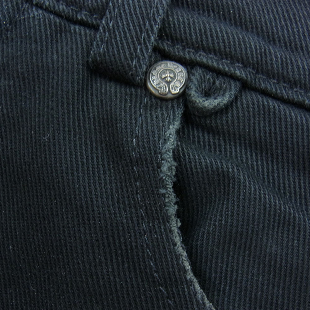 CHROME HEARTS クロムハーツ（原本無） DNM PANTS フレアニー ボタンフライ デニム パンツ ブラック系【中古】