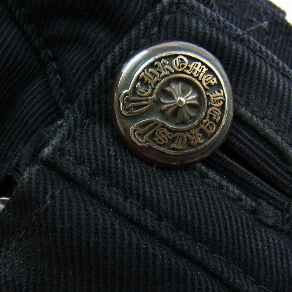 CHROME HEARTS クロムハーツ（原本無） DNM PANTS フレアニー ボタンフライ デニム パンツ ブラック系【中古】