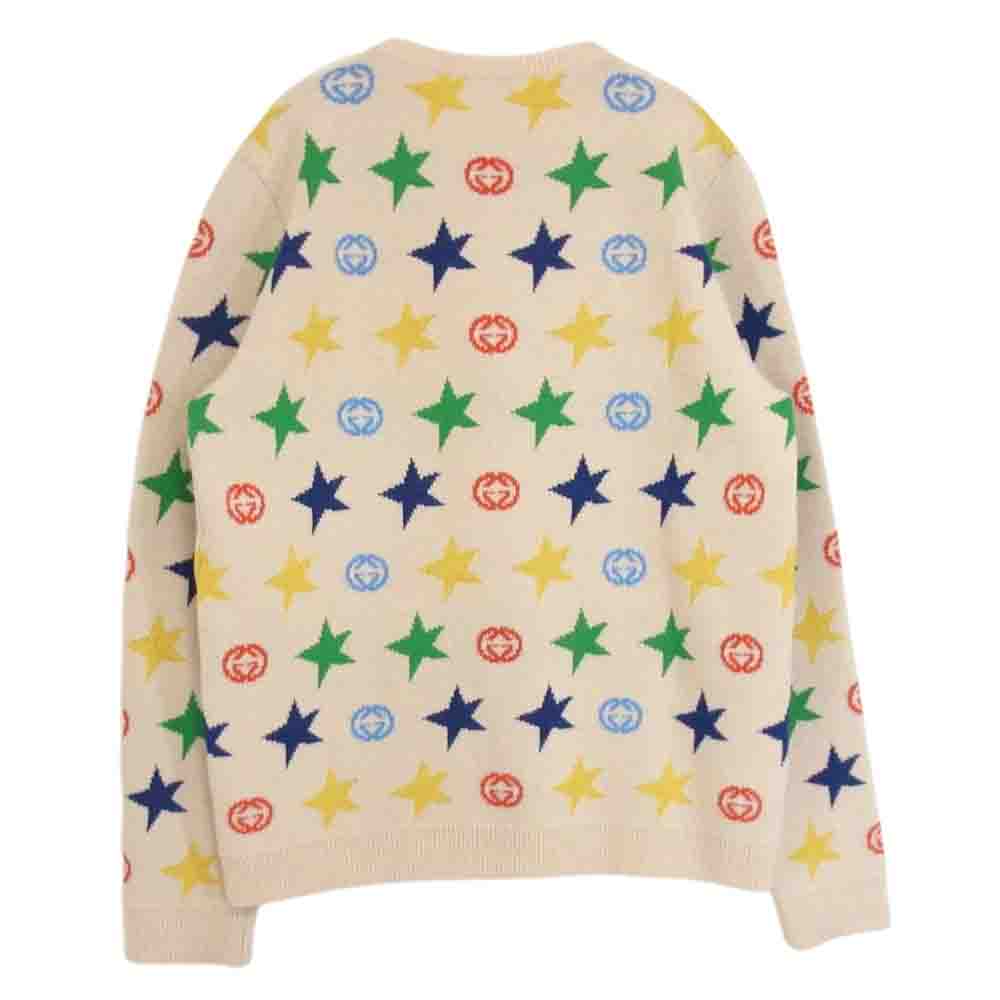 GUCCI グッチ 21AW 661835 GG スター ウール ニット ベージュ系 XXL【中古】