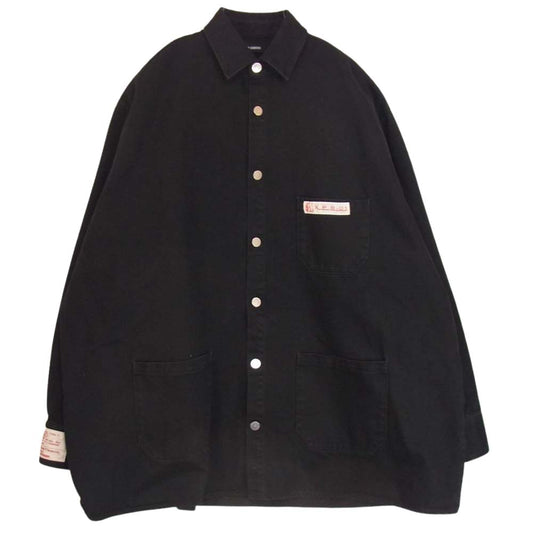 RAF SIMONS ラフシモンズ 20SS RF019577　 BIG FIT DENIM SHIRT シャツ ジャケット ブラック ブラック系 M【中古】