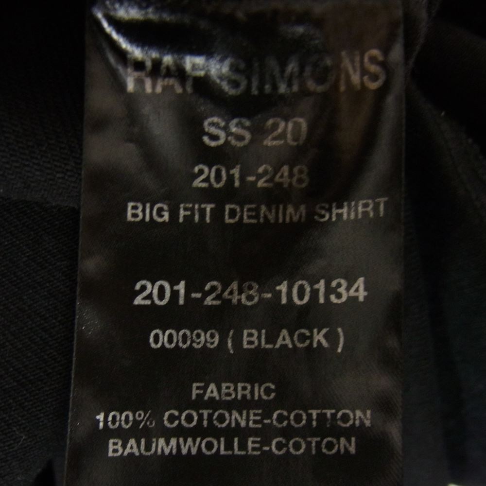 RAF SIMONS ラフシモンズ 20SS RF019577　 BIG FIT DENIM SHIRT シャツ ジャケット ブラック ブラック系 M【中古】