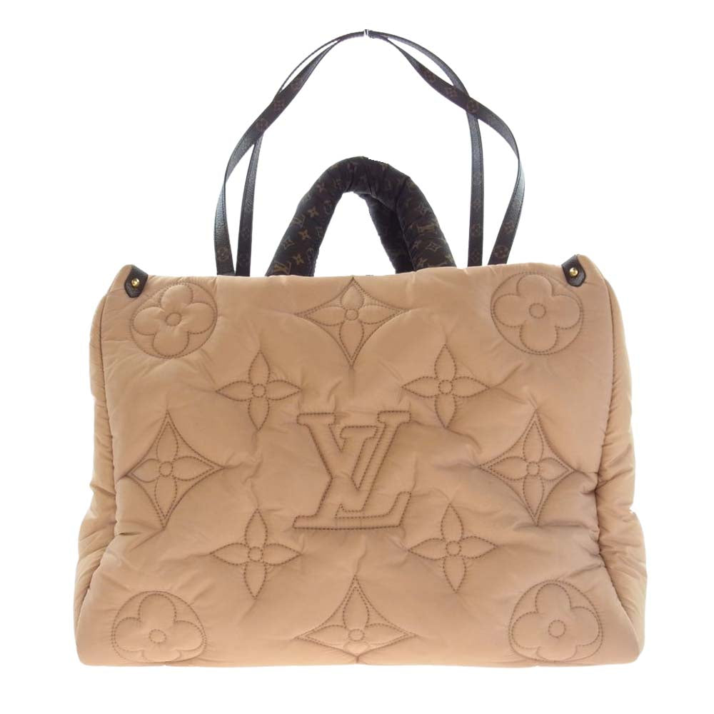 LOUIS VUITTON ルイ・ヴィトン M59007 モノグラム Vピロー オンザゴーGM リサイクルナイロン キャンバス ハンド バッグ ベージュ系【中古】