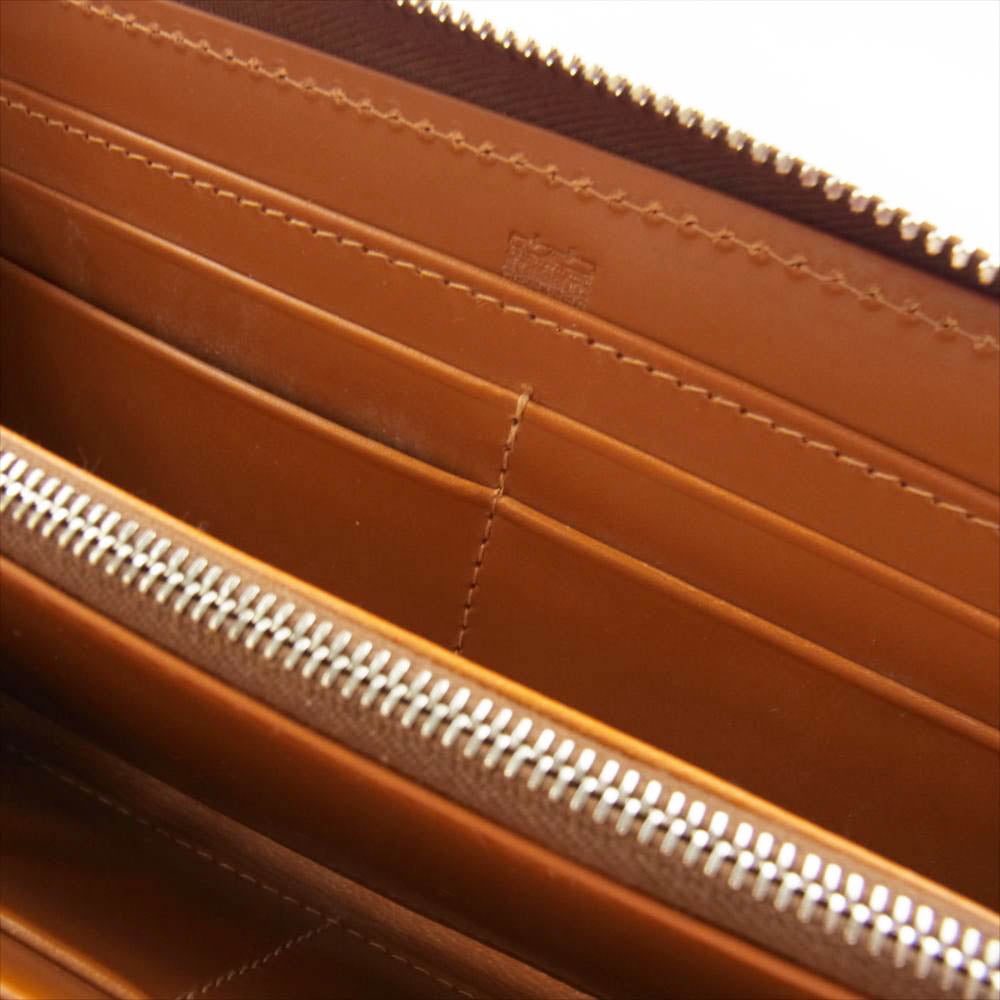 WHITE HOUSE COX ホワイトハウスコックス S2622-6 LONG ZIP WALLET NEWTON ロング ジップ ブライドル ラウンド ファスナー 長財布 ライトブラウン系【極上美品】【中古】