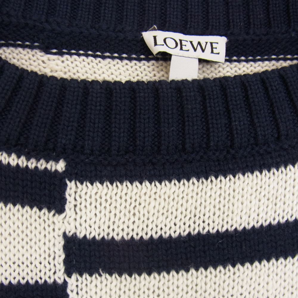 LOEWE ロエベ 再構築 ボーダー ニット セーター ネイビー系 M【中古】
