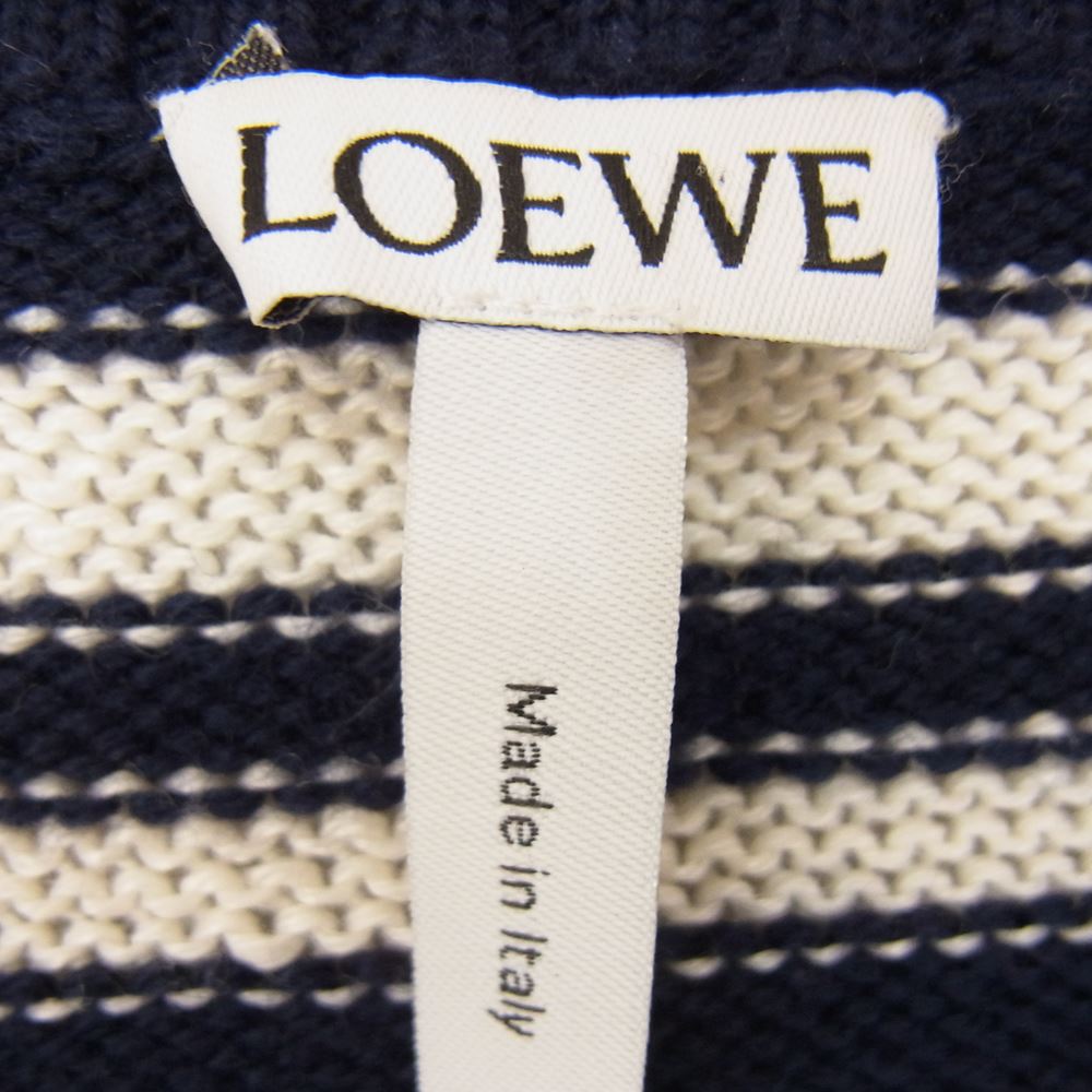 LOEWE ロエベ 再構築 ボーダー ニット セーター ネイビー系 M【中古】