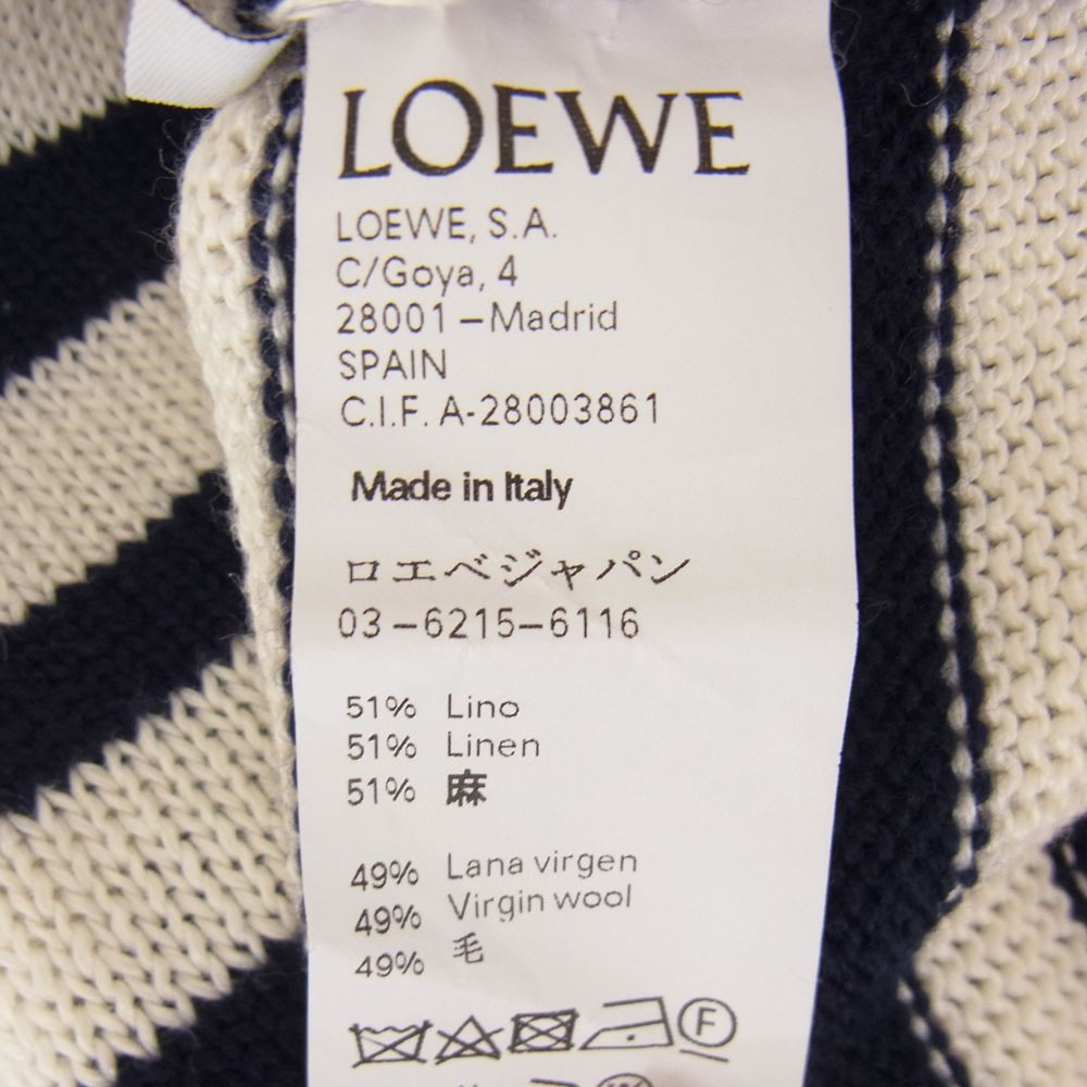 LOEWE ロエベ 再構築 ボーダー ニット セーター ネイビー系 M【中古】