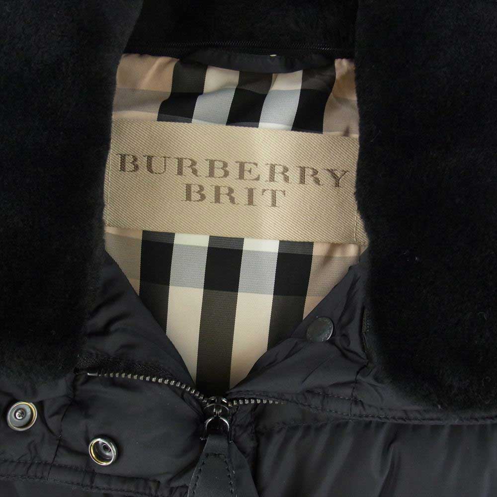 BURBERRY バーバリー BRIT ブリット 3996547 国内正規品 フード着脱可能 襟ボア ベルト ダウン コート  ブラック系 M【中古】