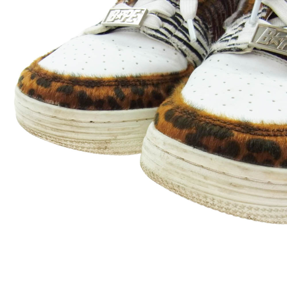 A BATHING APE アベイシングエイプ 20周年 BAPESTASTA ANIMAL MIX ベイプスター アニマル スニーカー ブラウン系 ホワイト系 ブラック系 26cm【中古】