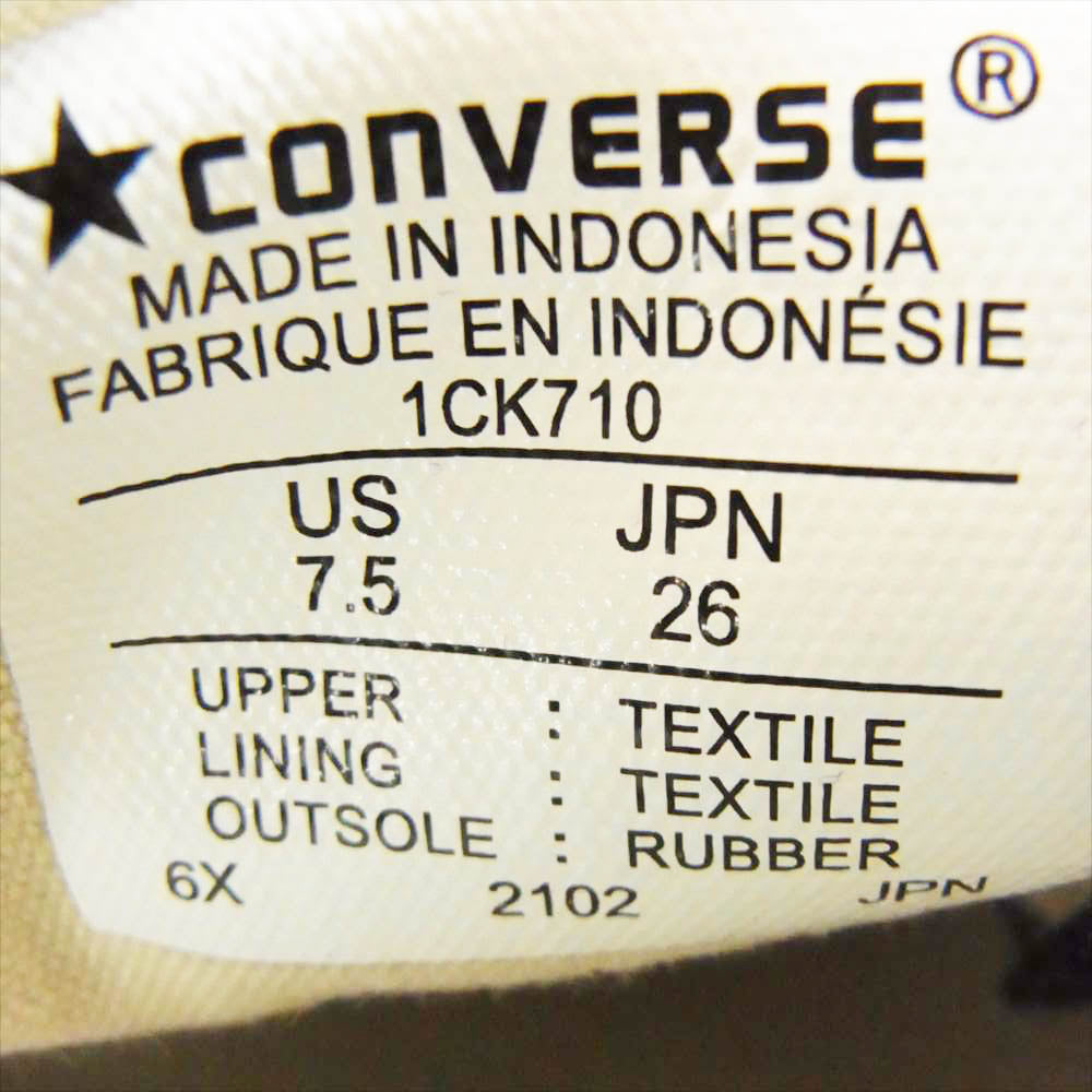 COMME des GARCONS コムデギャルソン 1CK710 × CONVERSE コンバース All Star オールスター ハイカット スニーカー ブラック系 26cm【中古】