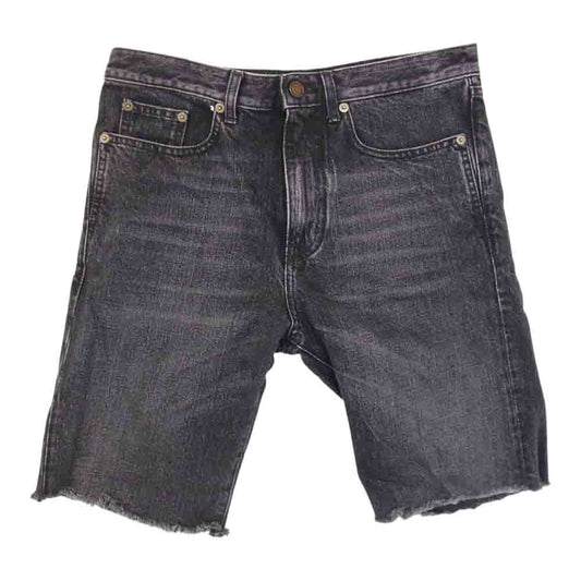 SAINT LAURENT サンローラン 500798 YG805 カットオフ デニム ハーフ パンツ ブラック系 28【中古】