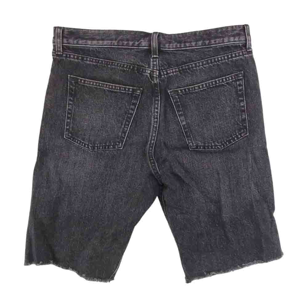 SAINT LAURENT サンローラン 500798 YG805 カットオフ デニム ハーフ パンツ ブラック系 28【中古】