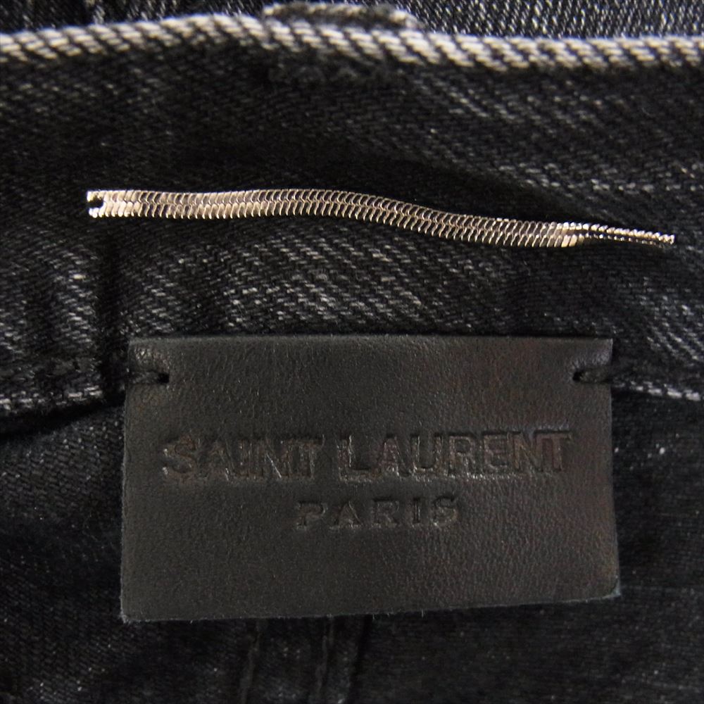 SAINT LAURENT サンローラン 500798 YG805 カットオフ デニム ハーフ パンツ ブラック系 28【中古】