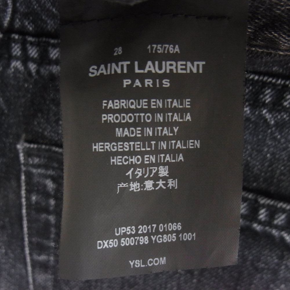 SAINT LAURENT サンローラン 500798 YG805 カットオフ デニム ハーフ パンツ ブラック系 28【中古】