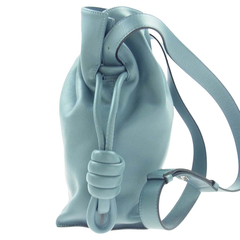 LOEWE ロエベ フラメンコ ノット スモール ショルダーバッグ 334.30.K63 クラシックカーフレザー 2WAY ハンド  トート ショルダー バッグ ライトブルー系【中古】