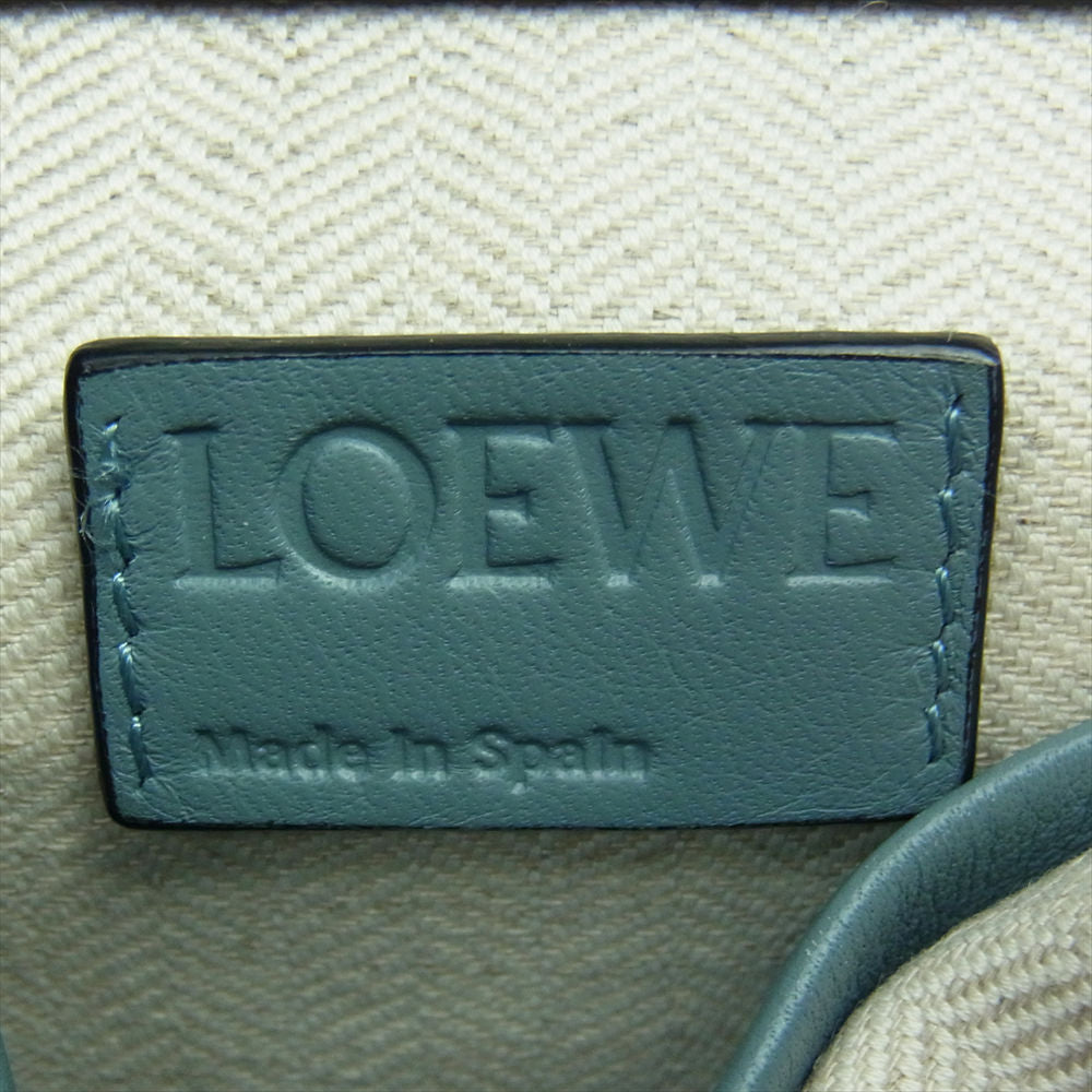 LOEWE ロエベ フラメンコ ノット スモール ショルダーバッグ 334.30.K63 クラシックカーフレザー 2WAY ハンド  トート ショルダー バッグ ライトブルー系【中古】