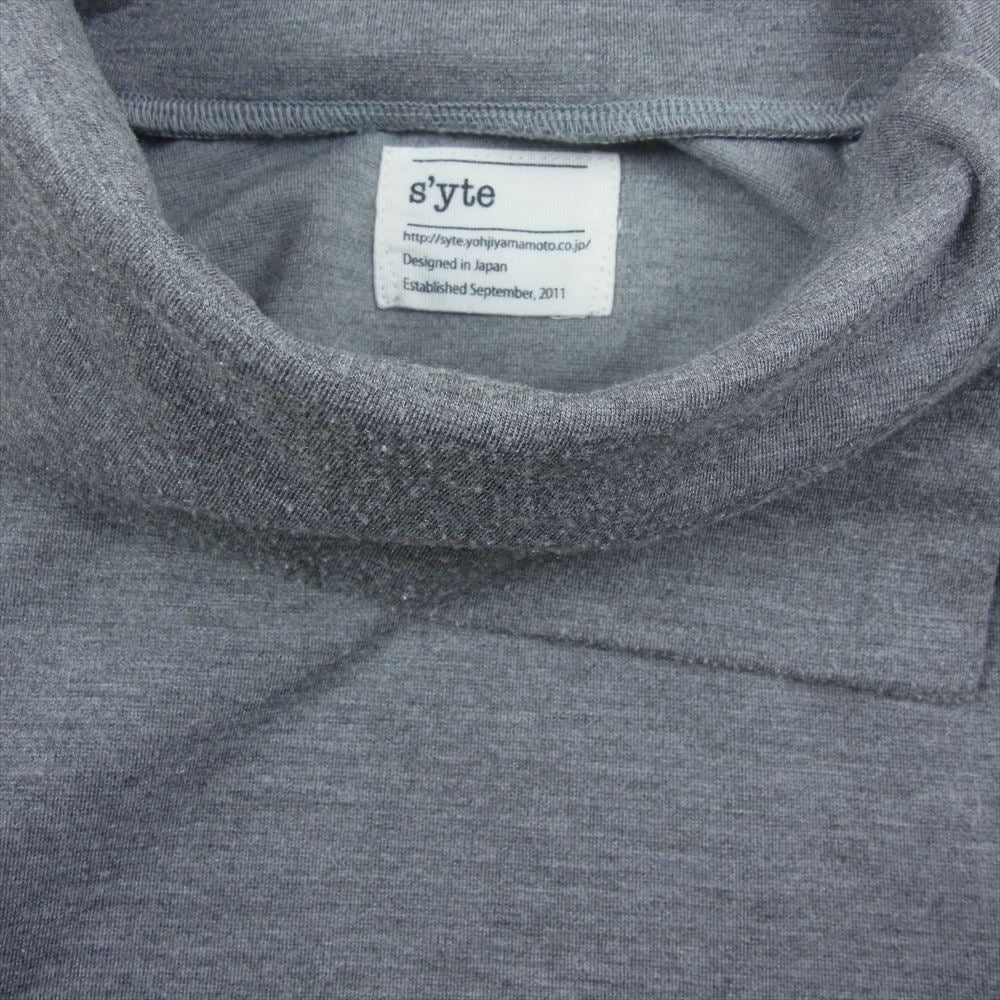 Yohji Yamamoto ヨウジヤマモト OD-T48-906 s'yte サイト ハイネック ボタン カットソー グレー系 S【中古】
