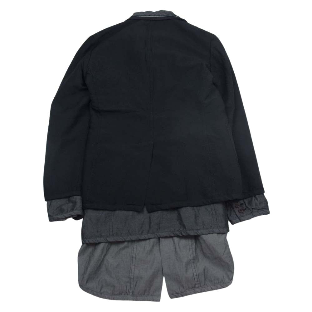 COMME des GARCONS HOMME コムデギャルソンオム AD2013 PM-J055 製品染め トリプル ドッキング レイヤード テーラード ジャケット ブラック系 S【中古】