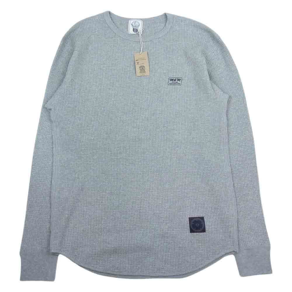 エムアンドエム 　23-MT-001 WAFFLE L/S TEE  ワッフル サーマル ロンT グレー系 L【極上美品】【中古】