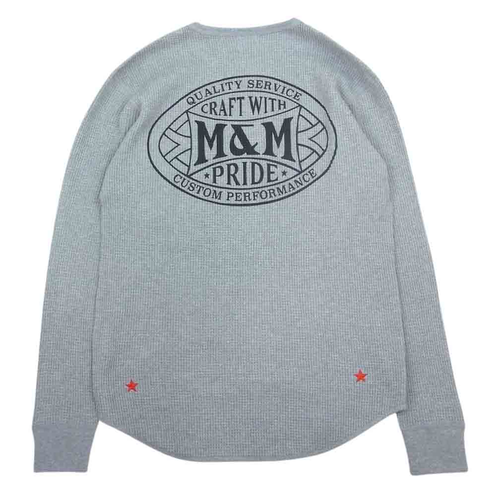エムアンドエム 　23-MT-001 WAFFLE L/S TEE  ワッフル サーマル ロンT グレー系 L【極上美品】【中古】