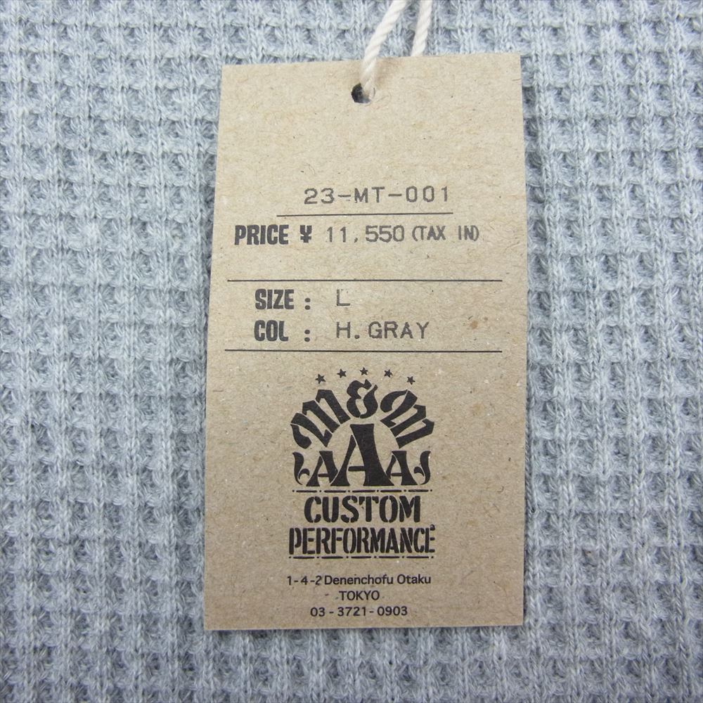 エムアンドエム 　23-MT-001 WAFFLE L/S TEE  ワッフル サーマル ロンT グレー系 L【極上美品】【中古】