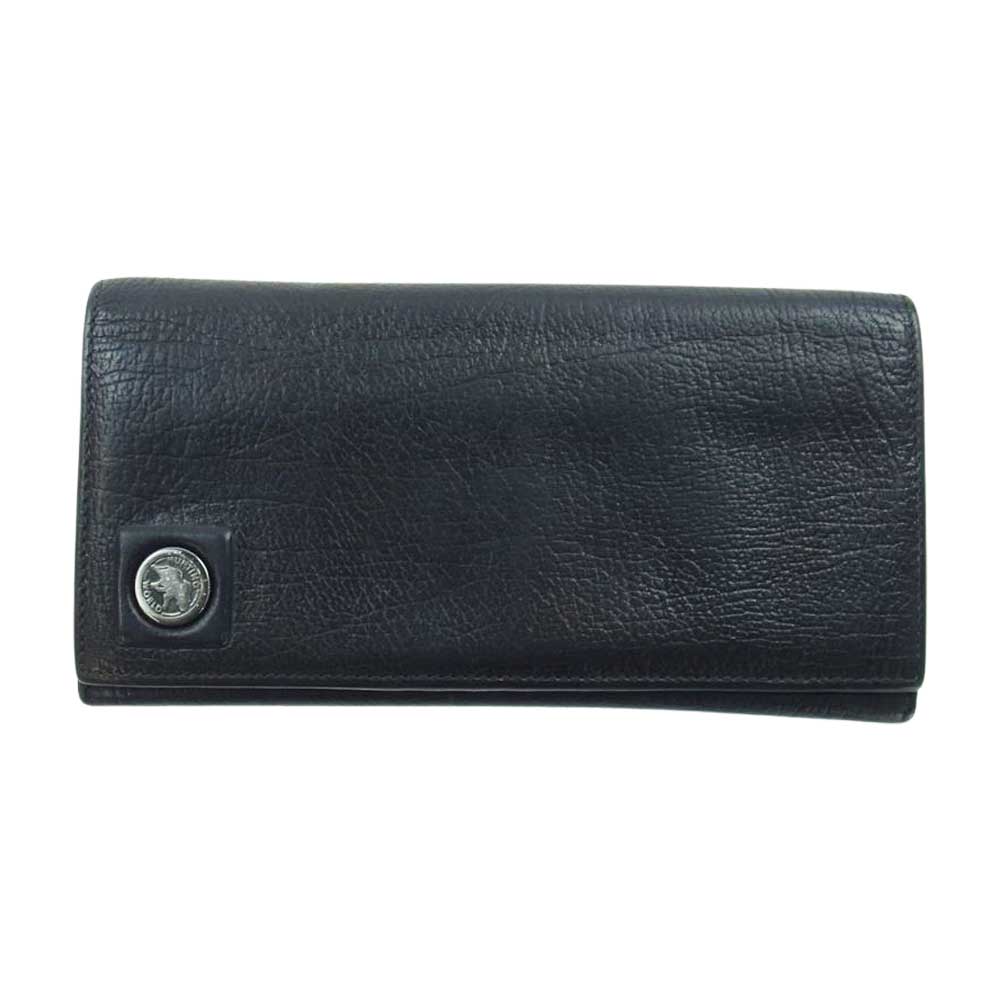 HUNTING WORLD ハンティングワールド 象マーク 二つ折り 長財布 ブラック系【中古】