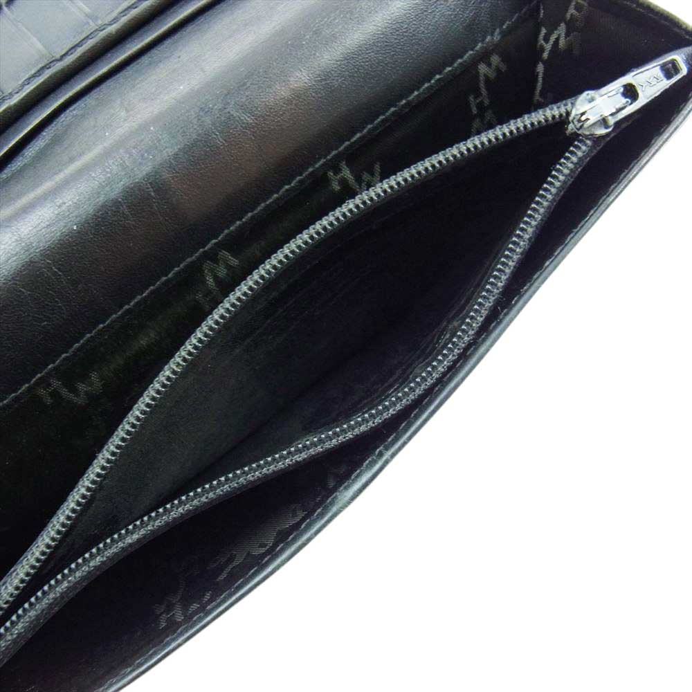 HUNTING WORLD ハンティングワールド 象マーク 二つ折り 長財布 ブラック系【中古】