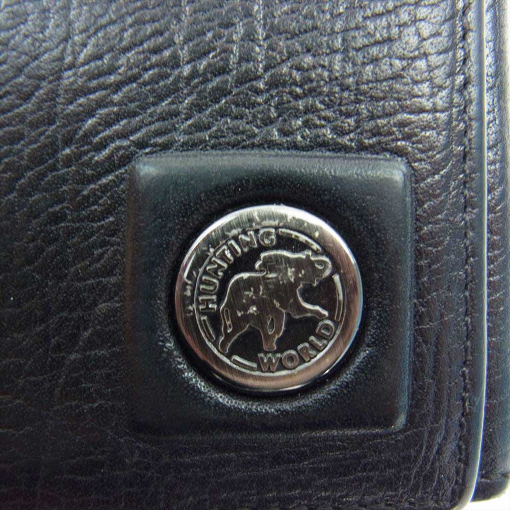 HUNTING WORLD ハンティングワールド 象マーク 二つ折り 長財布 ブラック系【中古】