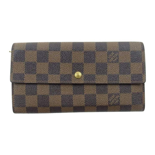 LOUIS VUITTON ルイ・ヴィトン N61734 ポルトフォイユ サラ ダミエ 二つ折り 長財布 ブラウン系【中古】