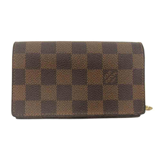 LOUIS VUITTON ルイ・ヴィトン N61736 　 ダミエ ポルトモネ ビエトレゾール 三つ折り 財布 ウォレット ブラウン系【中古】