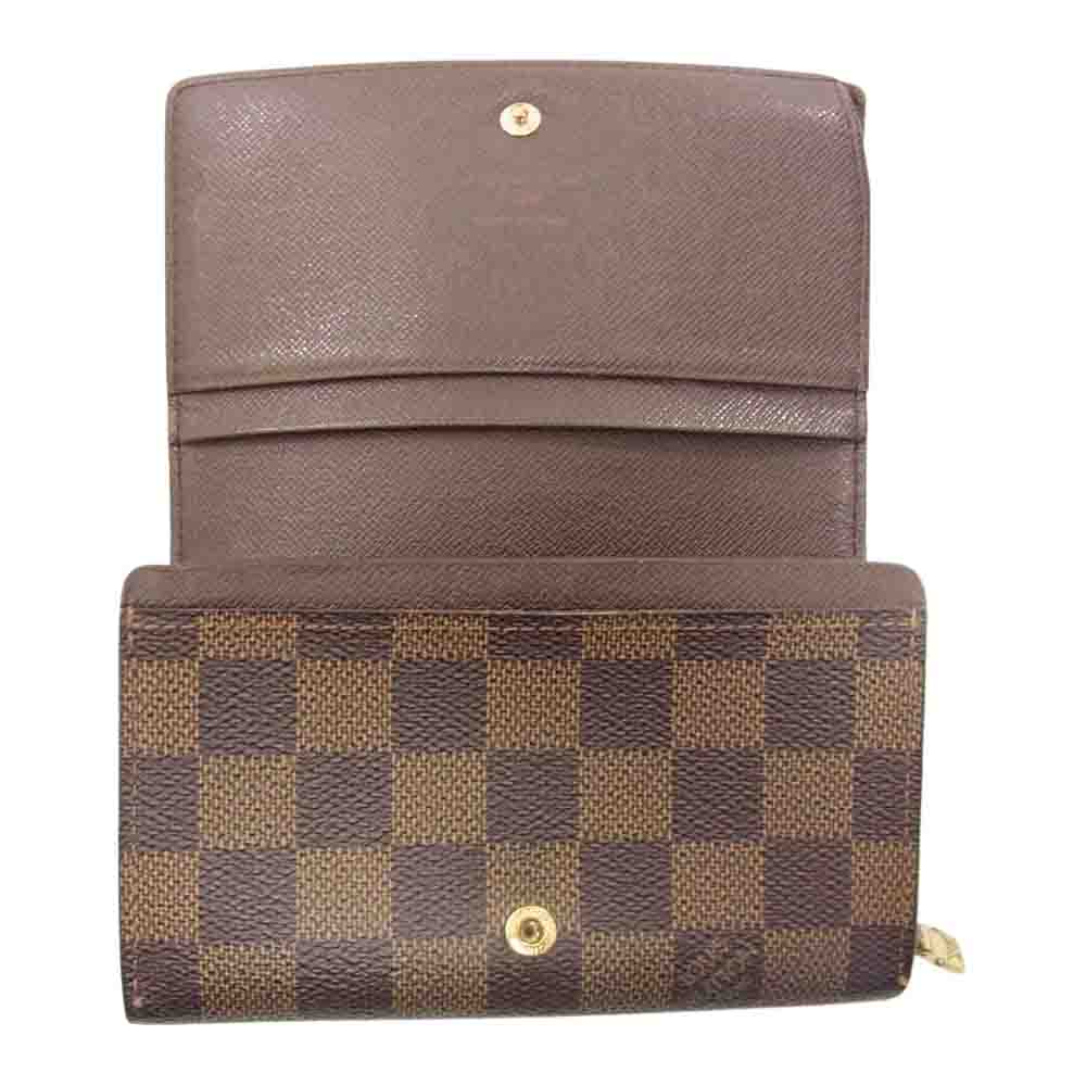 LOUIS VUITTON ルイ・ヴィトン N61736 　 ダミエ ポルトモネ ビエトレゾール 三つ折り 財布 ウォレット ブラウン系【中古】