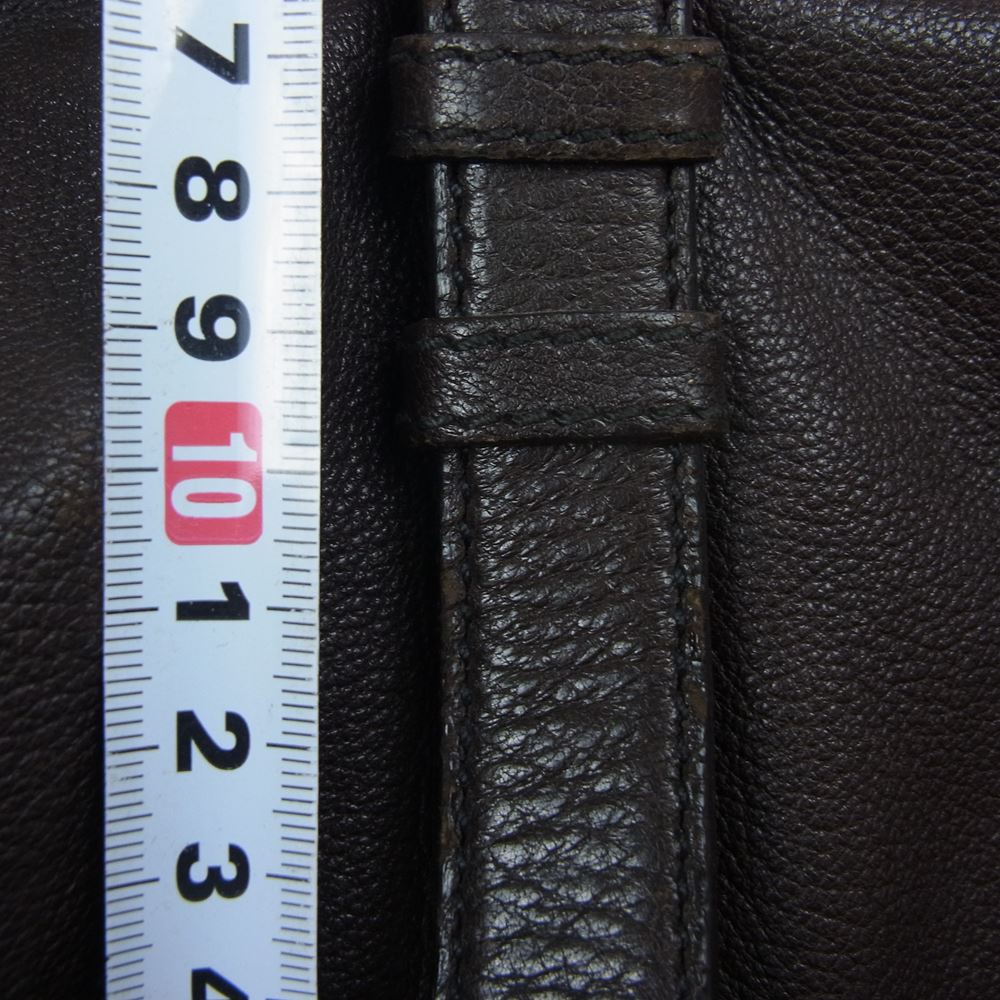 PRADA プラダ 三角プレート レザー トート バッグ ブラウン系【中古】