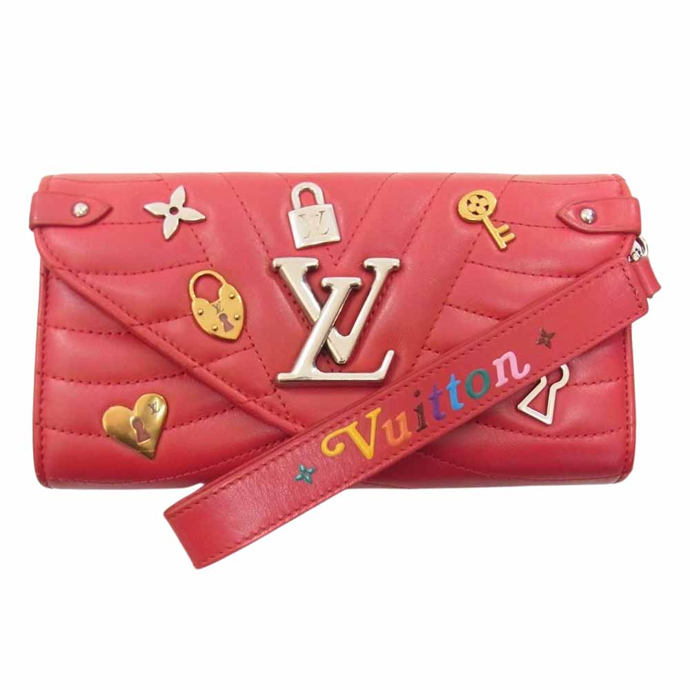 LOUIS VUITTON ルイ・ヴィトン M63964 ポルトフォイユ ロン ニューウェーブ キルティング 財布 ウォレット レッド系【中古】
