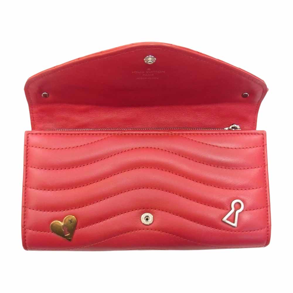 LOUIS VUITTON ルイ・ヴィトン M63964 ポルトフォイユ ロン ニューウェーブ キルティング 財布 ウォレット レッド系【中古】