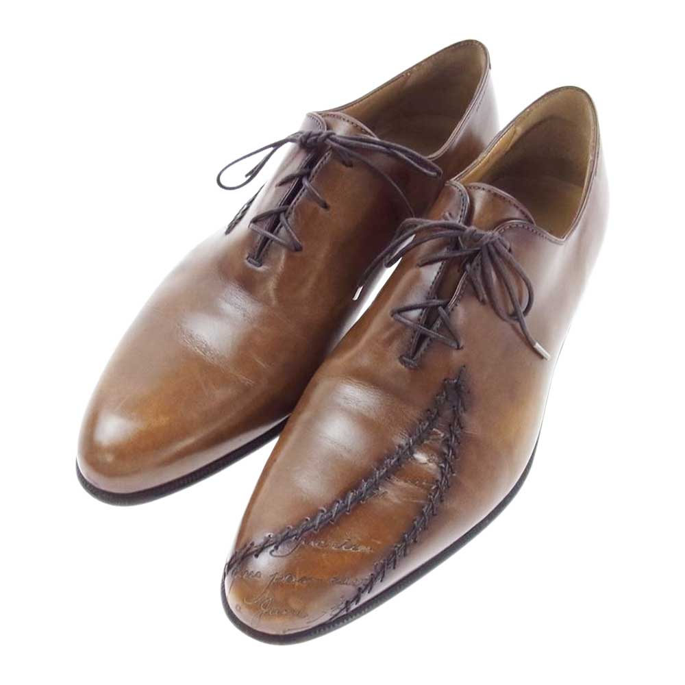 Berluti ベルルッティ アレッサンドロ オルガライン カリグラフィー レザー ドレス シューズ ブラウン系 6.5【中古】