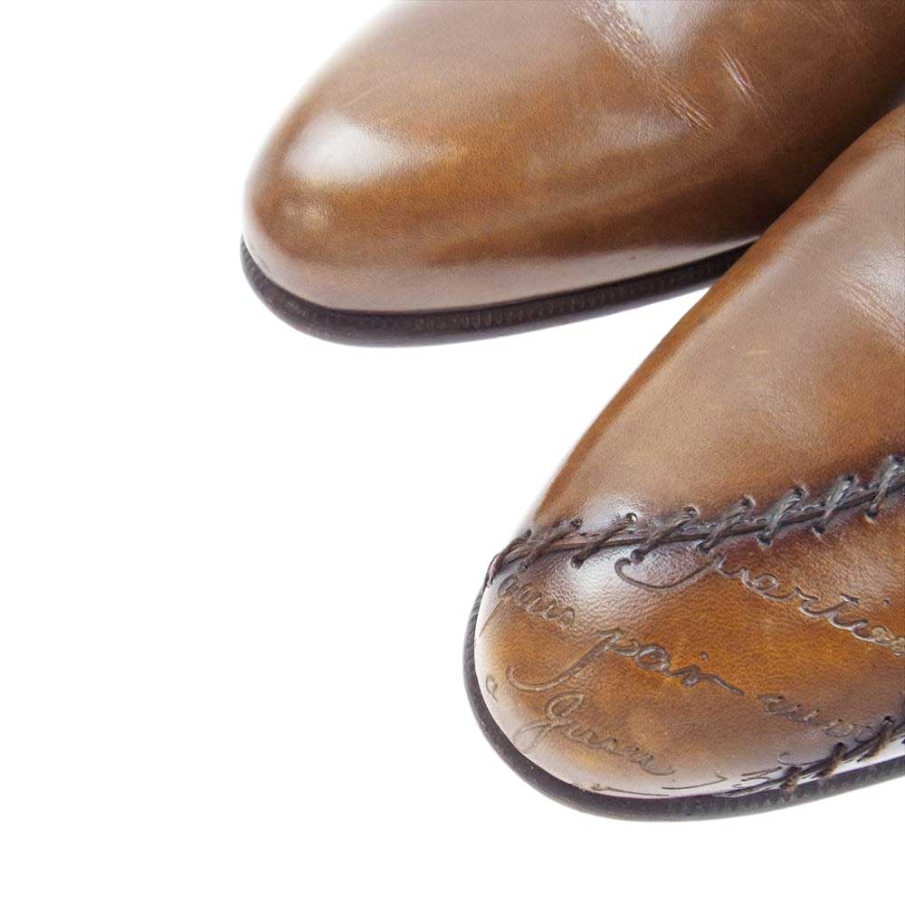 Berluti ベルルッティ アレッサンドロ オルガライン カリグラフィー レザー ドレス シューズ ブラウン系 6.5【中古】