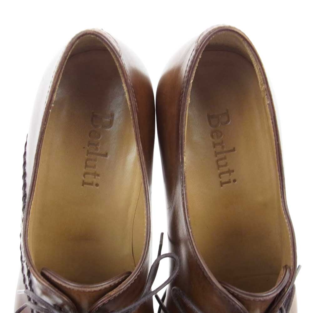 Berluti ベルルッティ アレッサンドロ オルガライン カリグラフィー レザー ドレス シューズ ブラウン系 6.5【中古】