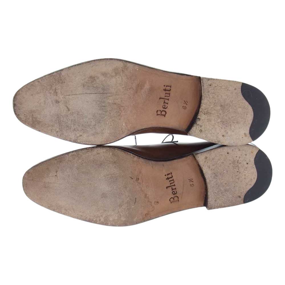 Berluti ベルルッティ アレッサンドロ オルガライン カリグラフィー レザー ドレス シューズ ブラウン系 6.5【中古】