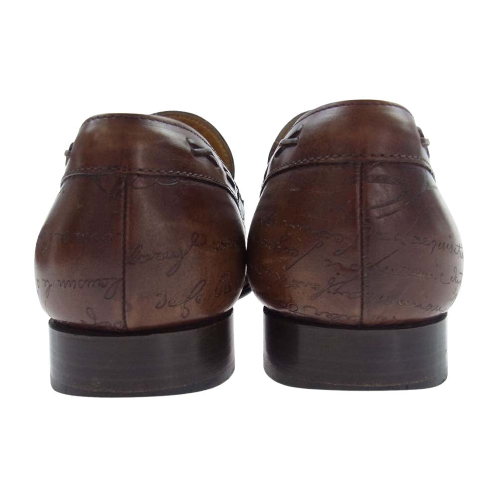 Berluti ベルルッティ フェデリコ カリグラフィ レザー ローファー スリッポン シューズ ブラウン系 36【中古】