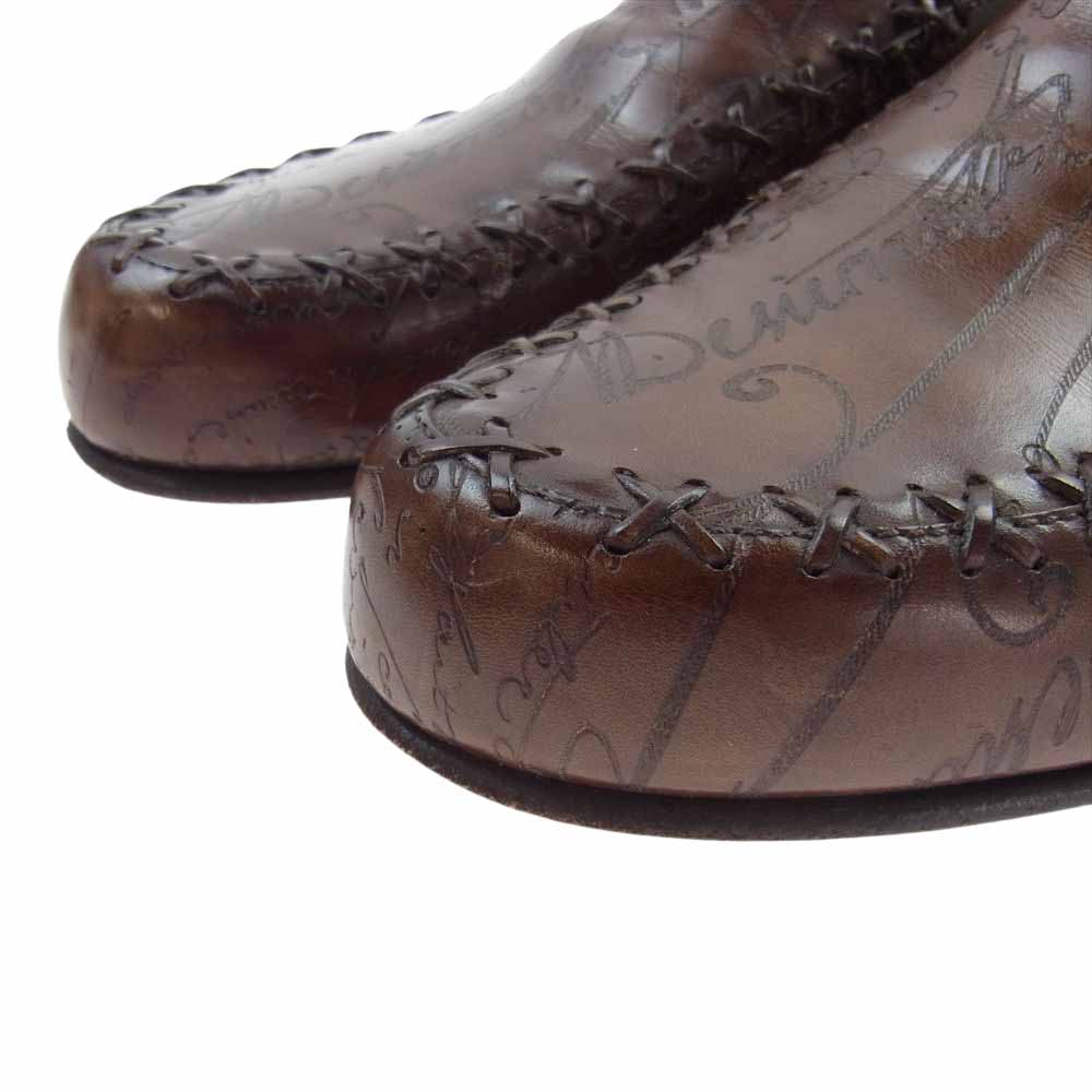 Berluti ベルルッティ フェデリコ カリグラフィ レザー ローファー スリッポン シューズ ブラウン系 36【中古】