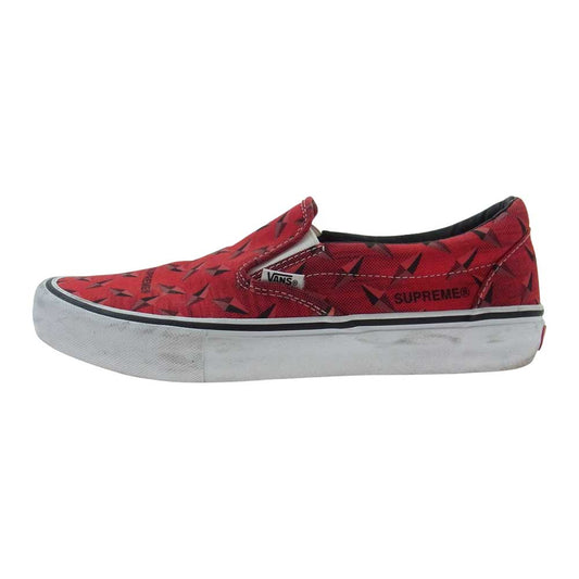 Supreme シュプリーム 19SS VN0A347VTEH × Vans バンズ Diamond Plate Slip-On Pro ダイヤモンド プレート スリッポン レッド系 28.5ｃｍ【中古】