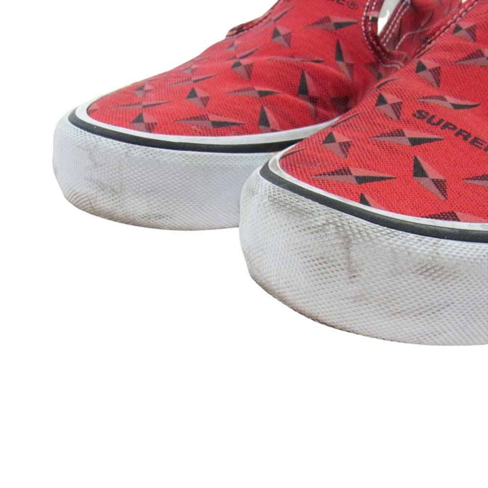 Supreme シュプリーム 19SS VN0A347VTEH × Vans バンズ Diamond Plate Slip-On Pro ダイヤモンド プレート スリッポン レッド系 28.5ｃｍ【中古】