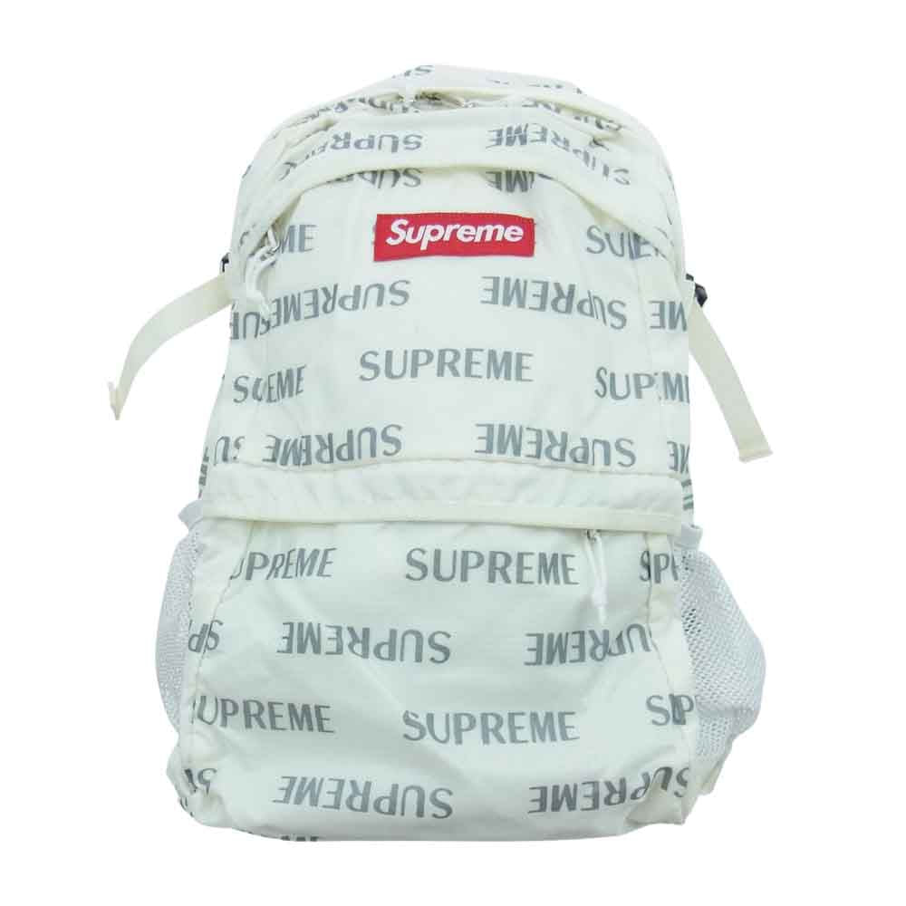 Supreme シュプリーム 16AW  3M Reflective Repeat Backpack ボックス ロゴ リフレクティブ バックパック オフホワイト系【中古】