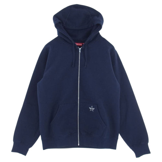 Supreme シュプリーム 19SS Star Zip Up Sweatshirt スター ロゴ ジップ アップ フーデット スウェット ネイビー系 L【中古】