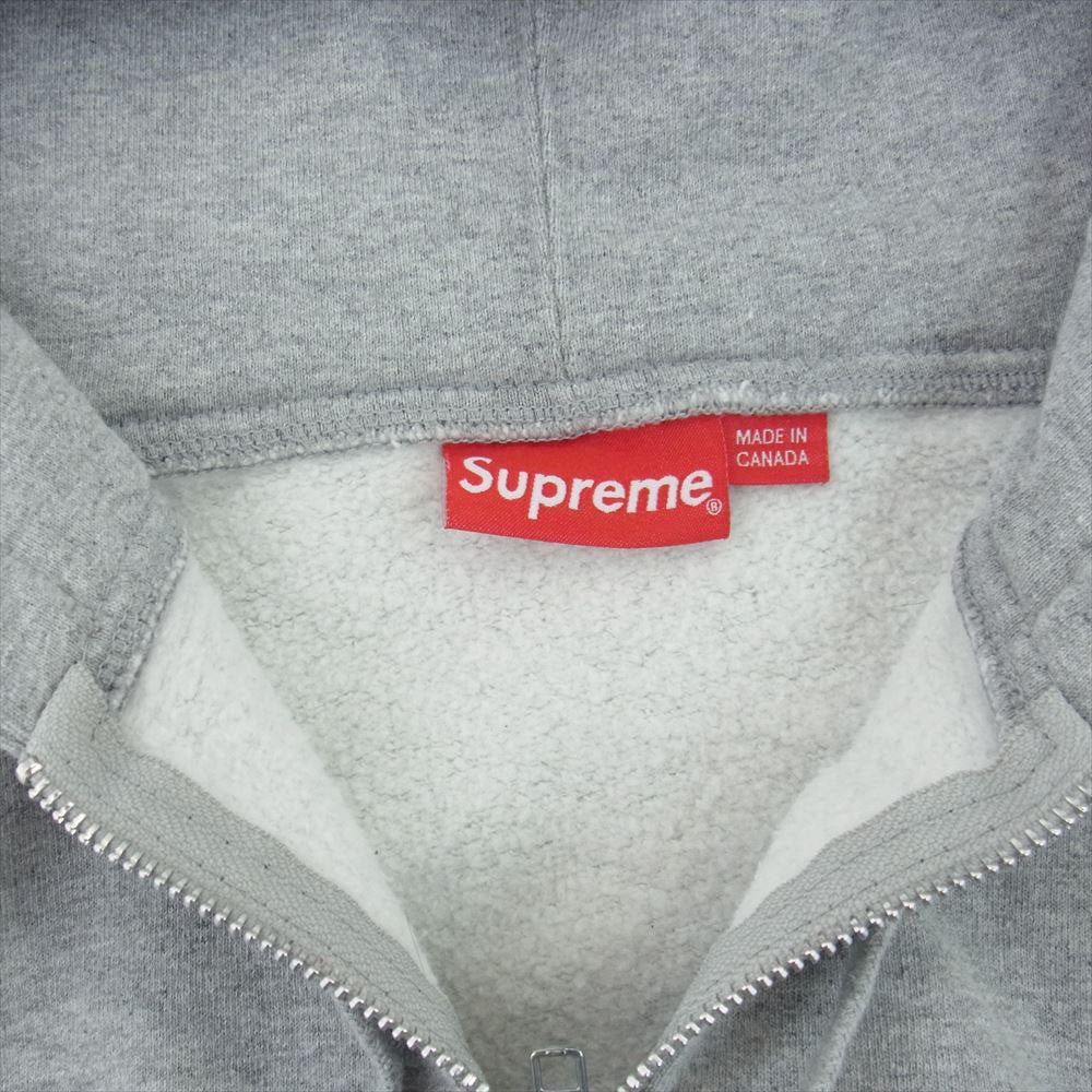 Supreme シュプリーム 19SS Small Box Zip Hooded Sweatshirt ラバー スモール ボックス ロゴ ジップ フーデット スウェット グレー系 L【中古】