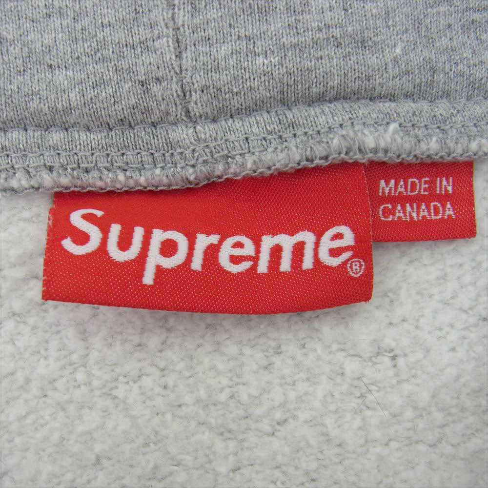 Supreme シュプリーム 19SS Small Box Zip Hooded Sweatshirt ラバー スモール ボックス ロゴ ジップ フーデット スウェット グレー系 L【中古】