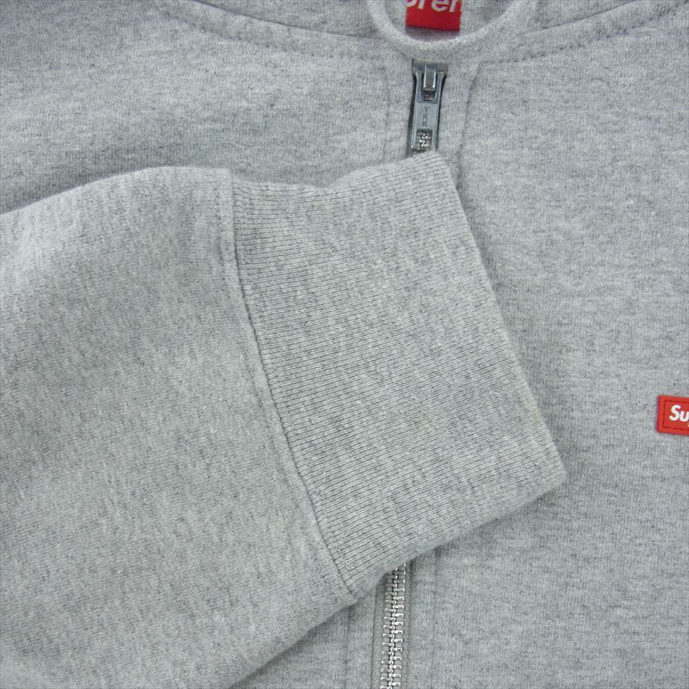 Supreme シュプリーム 19SS Small Box Zip Hooded Sweatshirt ラバー スモール ボックス ロゴ ジップ フーデット スウェット グレー系 L【中古】