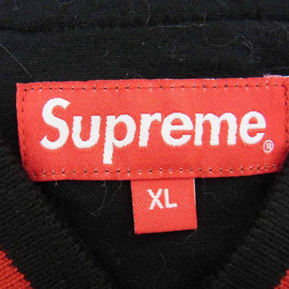 Supreme シュプリーム 21AW × Thrasher スラッシャー Satin Varsity Jacket サテン バーシティ ジャケット ブラック系 XL【中古】