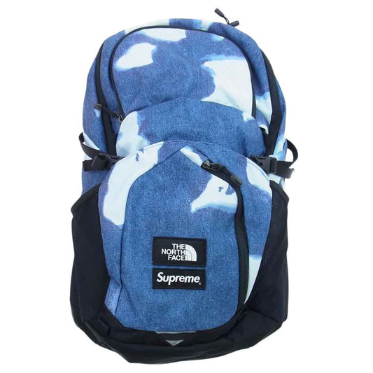 Supreme シュプリーム 21AW The North face ノースフェイス Bleached Denim Print Pocono Backpack ブリーチド デニム プリント ポコノ ボックス ロゴ バック パック インディゴブルー系【新古品】【未使用】【中古】