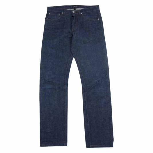 A.P.C. アーペーセー ニュースタンダード 赤耳 セルビッジ リジット ボタンフライ デニム パンツ インディゴブルー系 27【美品】【中古】