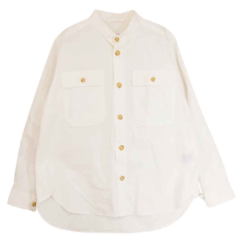 クイルプモードエアーティザン Chambers 高密度オックスフォード バンドカラー 長袖 シャツ ホワイト系 S【中古】